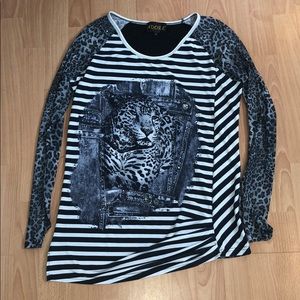 Striped Leopard Top🔳